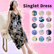ShriLan Singlet Dress Free Size Cotton Silk Cool Summer Beach Night Dress Sleep Wear