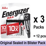 Energizer AA Battery (12-48pcs) Energizer MAX AA Alkaline Battery Original Sealed in Blister Pack
