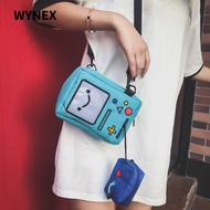 WYNEX Small Bags, Cartoon Anime Adventure Time Crossbody Bag, Funny Soft Double BMO Robot Shoulder B