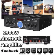 Sunbuck 2500W 2Channel 5.0 bluetooth Amplifier Home Audio Power Amp Stereo AMP Mixer AUX USB FM home player Black 505AT