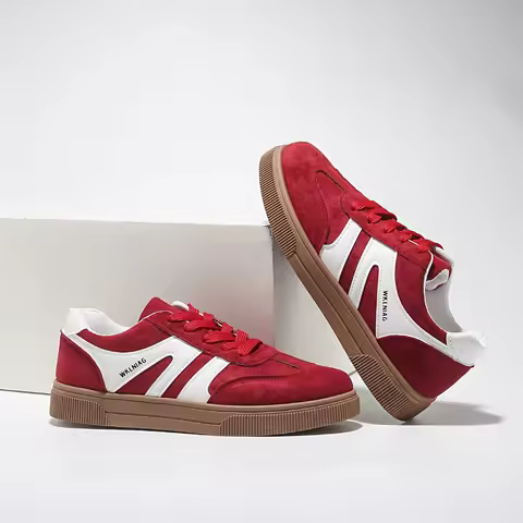 2026 Spring Autumn Women's Faux Suede Retro German Trainer Sneakers, Flat Lightweight Comfort Colleg