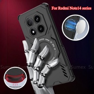 Shockproof Phone Case for Redmi Note14 Note 14 Pro + Plus 5G Armor Magnetic Charge Ring Casing Cooli