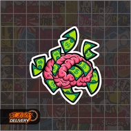 Brain Dollar Sticker Size 5.5 x 6 Cm