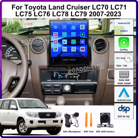 12.1" Android 14 For Toyota Land Cruiser LC70 LC71 LC75 LC76 LC78 LC79 2007-2023 Car Multimedia Play