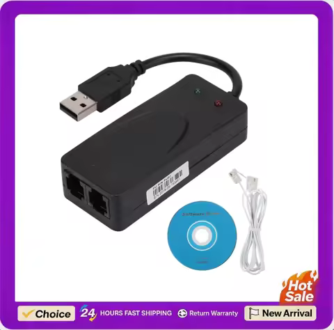 Professional Fax Modem Dual Port USB2.0 56K External Modem Driver Stable Transmission Fast Speed for