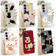 For Vivo V40 Lite 4G 5G IDN Casing V2417 New Cute Rabbit Cat Cartoon Soft Liquid Silicone Cover For 