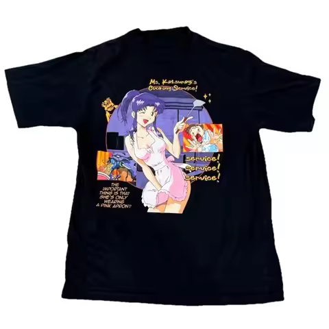 Retro New Century Evangelion Miri Anime Men's Y2K T-shirt New Century Evangelion Summer New Anime St