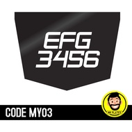 No Plate Motor 2D Number Plate Motorcyle Tulisan Tanam Nombor Plate Motosikal Belakang No Flat Motor