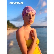 Topi Renang Swans untuk Wanita, Kalis Air, Tidak Mengetatkan, Topi Renang Mata Air Panas Silikon, Kh