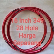 MEIJUN RIMS 16 INCH 349 VELG 16 PLUS RIMS SEPEDA LIPAT - Goes Store87