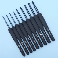 1PC 2-8mm Blue Tulip High-quality Aluminum Crochet Hook Soft Handle DIY Woven Scarf Sweater TPR Soft