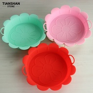 Tianshan Air Fryers Pan Non Stick Foldable Flower Shape Silicone Baking Tray for Kitchen Bakery