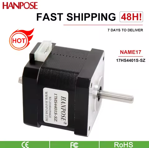 Nema 17 Double Shaht Stepper Motor 1.6A 45N.CM 4-Lead 17HS4401S-SZ 40MM 42 Series Motor For 3D Drawi