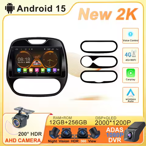 Android 15 Car Radio For Renault Captur Kaptur Clio Samsung QM3 2013 2014 2015 2016 Wireless Carplay