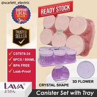 LAVA CST874-24 Canister Set with Tray (6 PCS) (800ML) Food Storage Container / Balang Bekas Kuih Raya
