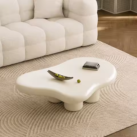 100/120cm Nordic Cloud Tea Table Simple Modern Small Household Living Room Shaped Table Cream Wabi-s