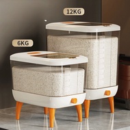 【Ready Stock】 6KG/12KG Food Storage Containers Divided Rice Bucket Household Sealed Storage Box Rice