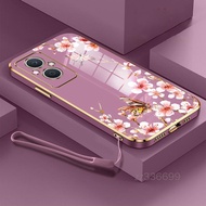 Casing OPPO Reno 8T 4G OPPO Reno 8T 5G Reno 7Z Reno 8Z Phone Case pretty butterfly Silicone Phone Case Send Lanyard