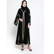 {BMU.19My22p} Turkey Gamis Black Dress Arab Dubai 195
