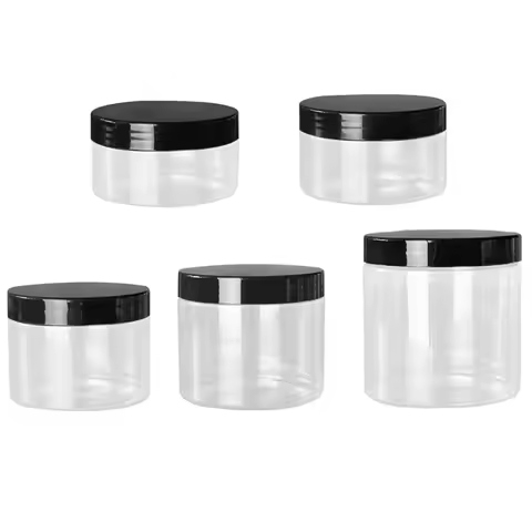 1pcs Black Lid 89Dia.Cosmetic Container 200ml 250ml 300ml 400ml 500ml Refillable Portable Packaging 