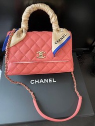 Chanel coco handle small pink 荔枝皮