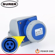 Surer 2910 Industrial Socket, Wall Mounted, 2P+E, 16A 240V, IP67 (2910 Series)