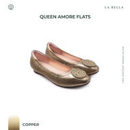 LA BELLA รองเท้าคัชชูหนังแกะ รุ่น QUEEN AMORE FLATS - COPPER
