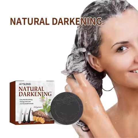 Jaysuing He Shou Wu Repair Shavings Shampoo Soap Natural Black Hair Moisturizing and Soft Hair Care 
