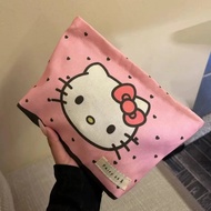 Túi Đựng Mỹ Phẩm Vải Bố Cỡ Lớn Hello Kitty Màu Hồng Dễ Thương Hình Mèo Kitty Tiện Dụng Khi Đi Du Lịc