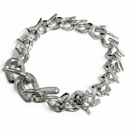 Mint condition □ TIFFANY&Co. Tiffany AG925 Forge Medium Link Bracelet, Silver, 18k, Weight 33.3g, Me