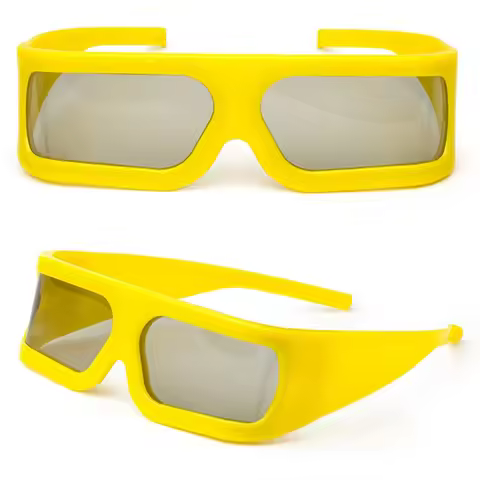 10Pcs Yellow Frame IMAX 3d glasses polarized linear 3d glasses for 3D movies
