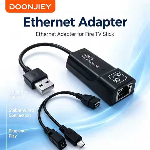 DOONJIEY Ethernet Adapter for Fire TV Stick, Micro USB to RJ45 Ethernet Adapter Compatible with Fire