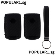 POPULAR Silicone Keyless Entry Remote Car Smart Key Fob, Silicone Black Key Fob Cover  Protector Holder, Carbon fibre pattern Car Accessories for Mazda 3 6