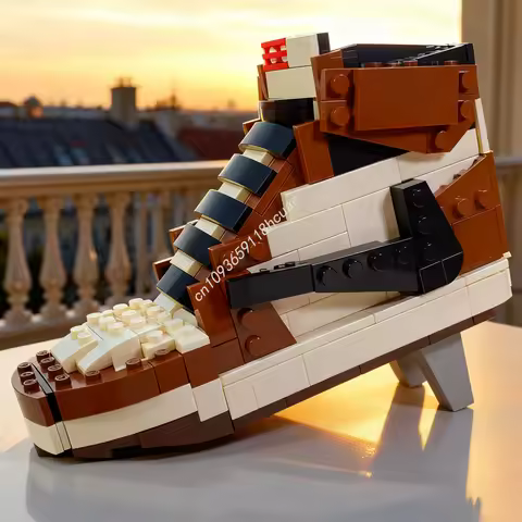 288pcs MOC Travis Scott Air Jordan 1 High Creatored Model Building Blocks Assemble DIY Christmas Gif