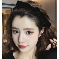 HERA black velvet hairband with Korean bow tie - Medium high quality velvet women's mane - Lovely ha