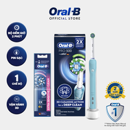 Combo Bàn chải điện Oral-B Pro 500 D16.513 + Vỉ 2 Đầu thay Oral-B - Hàng chính hãng Bảo hành 24 thán