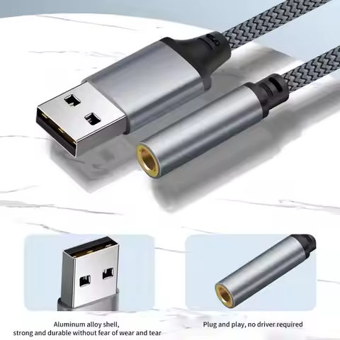 USB to 3.5mm Audio Jack Adapter USB to 3.5mm Headset/Microphone USB to 3.5 Jack Adapter External Ste