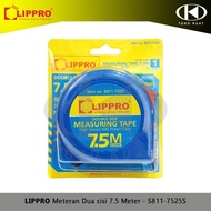 Meter 7.5M LIPPRO Measuring Tape 2 Sides 7,5 Meters Anti-Scratch S811-7525S