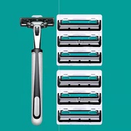 Safety Razor for men 2 Layers  Safety Razor 1 Razor Holder + 6 Replacement Blades