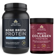 Ancient Nutrition Bone Broth Protein Powder, Vanilla, 40 Servings + Multi Collagen Protein Powder, U