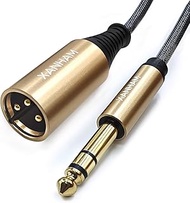 XANHAM XLR Male to 1/4 Inch(6.35mm) Male 10 Feet/3 Meter TRS Balanced Cable XLR to Quarter Inch Jack