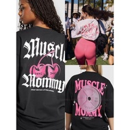 Ready Stock Gymshark Shark Pink Cherry T-Shirt Summer Pure Cotton Fitness Loose Short Sleeves