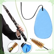 [CuticatefaMY] Clarinet Cleaning Swab Cloth and Brush Kit for Clarinet Saxophone Piccolo Flute Instr