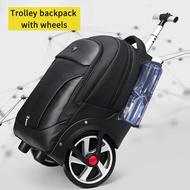 41L Trolley Backpack with Large Wheels 20 inch Business Travel Bag Student Large-Capacity Schoolbag 
