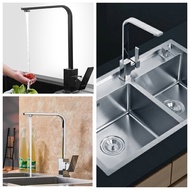 Square hot and cold sink faucet with 3 color options, code S02