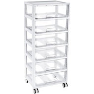 Vtopmart Plastic Drawer Storage Rolling Cart with Wheels, 4-Tier Drawer Organizer for Art Crafts Sup