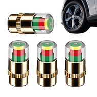 Tire Pressure Caps 4 Pieces 2.4bar 36psi 3-Color Easy To Read Monitor Tire Pressure Gauge for Automo