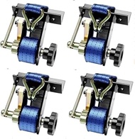 Lumber Rack Ratchet Straps, w/J-Hook (4PCS), 1.4" Black Square Tube Mount, 1.5" Wide x 7.5' Long, Bl