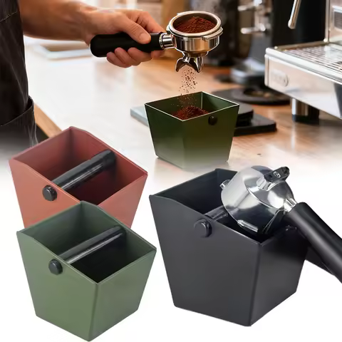800mlABS Coffee Grounds Bucket Espresso Knock Box Dump Bin for Coffee Residue with Removable Knock B