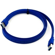 USB 3.0公對公數據線 雙頭高速信號傳輸連接線 藍色扁線AM/AM5米